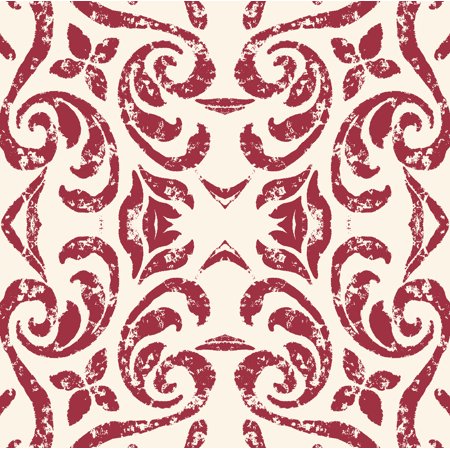 Damask Red-COLBAK143682 Print 22"x22" by Color Bakery in a Un (Canvas Only)