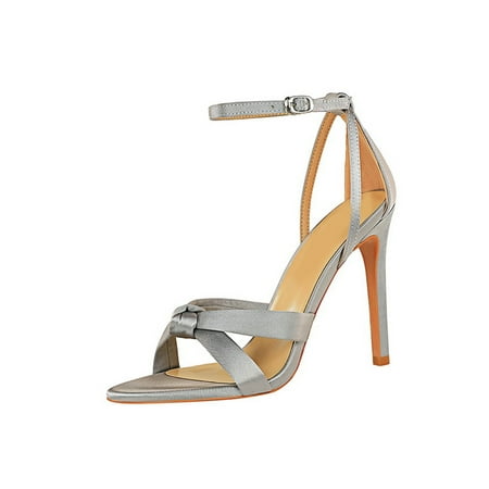 Crocowalk Ladies Heels Ankle Strap High Heel Sandals Stiletto Dress Women Pumps Wedding Lightweight Open-toe Shoes Silver 11cm 7.5
Crocowalk Ladies Heels Ankle Strap High Heel Sandals Stiletto Dress Women Pumps Wedding Lightweight Open-toe Shoes Silver 11cm 7.5