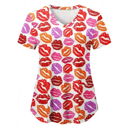 Grianlook Women s Short Sleeve Scrub Tops Valentine V Neck Nurse Uniform Heart Printed Workwear Blouse
Grianlook Women s Short Sleeve Scrub Tops Valentine V Neck Nurse Uniform Heart Printed Workwear Blouse