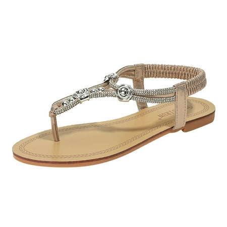 sandals for Women Women Flat Bead Sandals Summer Boho Shoes Comfort Open Toe Elastic Ankle Strap Strapless Sandals Roman Sandals PU Dress Sandals for Women Gold
sandals for Women Women Flat Bead Sandals Summer Boho Shoes Comfort Open Toe Elastic Ankle Strap Strapless Sandals Roman Sandals PU Dress Sandals for Women Gold