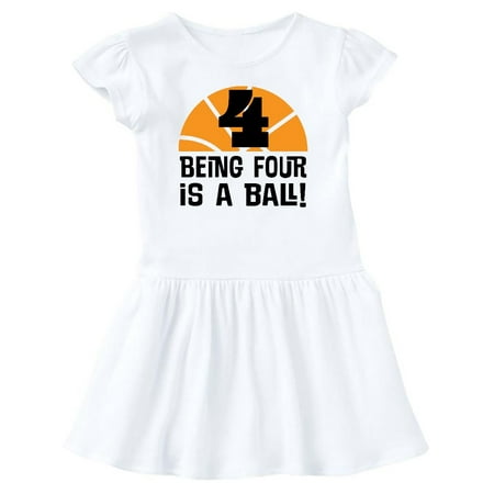 Inktastic 4th Birthday Boys Basketball Sports Gift Toddler Girl Dress
