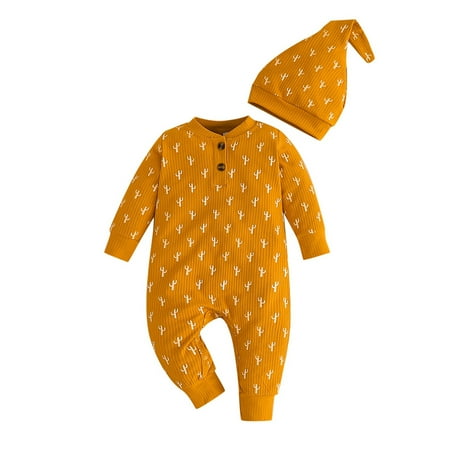 Xmarks Infant Boys Girls Clothes Set Newborn Baby Romper Hat Ribbed Knit Long Sleeve Button Solid Bodysuit Jumpsuit Brown 0-18M
Xmarks Infant Boys Girls Clothes Set Newborn Baby Romper Hat Ribbed Knit Long Sleeve Button Solid Bodysuit Jumpsuit Brown 0-18M