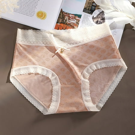 Briefs For Women Underpants Women Mid Waist Pure Cotton Breathable And Seamless Relief Printing Bow Panties Gold M 3pcs 
Briefs For Women Underpants Women Mid Waist Pure Cotton Breathable And Seamless Relief Printing Bow Panties Gold M 3pcs