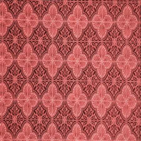 Ahgly Company Indoor Square Patterned Bean Red Area Rugs 4 Square