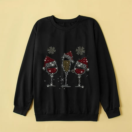 YWDJ Matching Family Christmas Pajamas Men Fashion Casual Long Sleeve Christmas Red Wine Glass Printed Parent-child Sweatshirt Father Black(Black White Men XL)
YWDJ Matching Family Christmas Pajamas Men Fashion Casual Long Sleeve Christmas Red Wine Glass Printed Parent-child Sweatshirt Father Black(Black White Men XL)