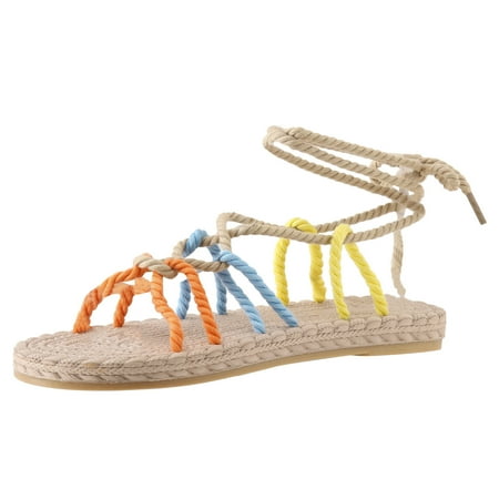 LIANGP Women s Sandals Sandals Fashion New Pattern Summer Colored Open Toe Breathable Large Comfortable Lace Up Women s Shoes Orange Size 7.5
LIANGP Women s Sandals Sandals Fashion New Pattern Summer Colored Open Toe Breathable Large Comfortable Lace Up Women s Shoes Orange Size 7.5