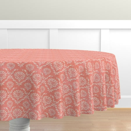 Cotton Sateen Tablecloth 90 Round - Victorian Inspired Look Ogee Pattern Pink Cream Salmon Coral Wood Vintage Print Custom Table Linens by Spoonflower
Cotton Sateen Tablecloth 90 Round - Victorian Inspired Look Ogee Pattern Pink Cream Salmon Coral Wood Vintage Print Custom Table Linens by Spoonflower