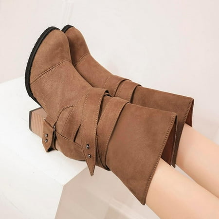 Tdoqot 2022 Boots for Women- Chunky Heel Casual Christmas Gifts Low-heeled Women s Mid Calf Boots Brown 38
Tdoqot 2022 Boots for Women- Chunky Heel Casual Christmas Gifts Low-heeled Women s Mid Calf Boots Brown 38