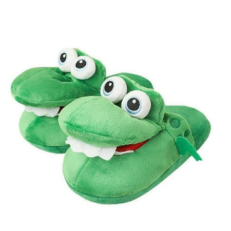 

QWZNDZGR Ins Hot Funny Alligator Slippers With Moving Mouth Women s Indoor Shoes House Slides Slipper Christmas Gift Cosplay Shoes Woman