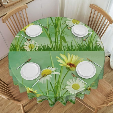 Tablecloth Daisy Flowers Wallpaper Table Cloth For Circular Tables Waterproof Resistant Picnic Table Covers For Kitchen Dining/Party
Tablecloth Daisy Flowers Wallpaper Table Cloth For Circular Tables Waterproof Resistant Picnic Table Covers For Kitchen Dining/Party