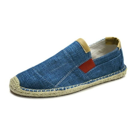 Hueook Mens Shoes Fashion Breathable Round Toe Shoes Leisure Canvas Upper Shoes Men s Fashion Sneakers
