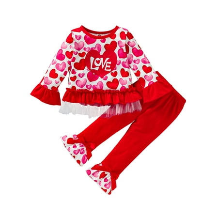 HESHENG Toddler Baby Girls Valentine s Clothes Love Heart Print Long Sleeve Ruffle Tops Long Pants Outfits 2Pcs Set 12-18m 
HESHENG Toddler Baby Girls Valentine s Clothes Love Heart Print Long Sleeve Ruffle Tops Long Pants Outfits 2Pcs Set 12-18m