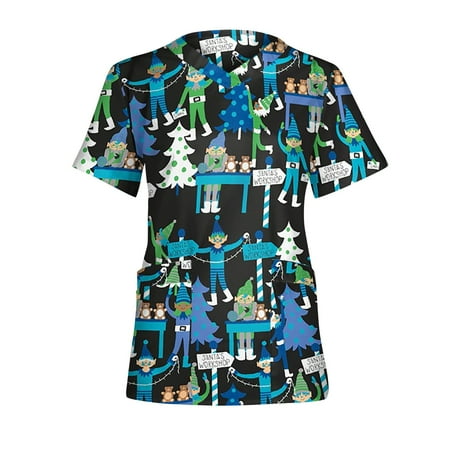 Women Scrub_Top Working Uniform Blouse Short Sleeve V-Neck Workwear T-Shirt with Pocket Comfy Tops S
Women Scrub_Top Working Uniform Blouse Short Sleeve V-Neck Workwear T-Shirt with Pocket Comfy Tops S