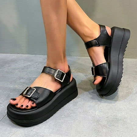 YOUSNH Summer Fashion Popular Open Toe Buckle Solid Colour Thick Bottom Beach Non Slip Simple Ladies Large Size Sandals Beach Sandals for Woman Black 7(38)
YOUSNH Summer Fashion Popular Open Toe Buckle Solid Colour Thick Bottom Beach Non Slip Simple Ladies Large Size Sandals Beach Sandals for Woman Black 7(38)
