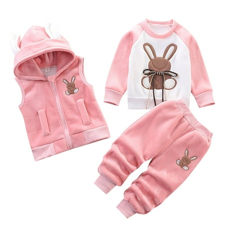 Otqutp Baby Elastic Waist Clothes Set Boys and Girls 3 Piece Flannel Set Cartoon Pattern Pullover Sweatshirt Hooded Zipper Vest Thick Pants Winter Outfits
Otqutp Baby Elastic Waist Clothes Set Boys and Girls 3 Piece Flannel Set Cartoon Pattern Pullover Sweatshirt Hooded Zipper Vest Thick Pants Winter Outfits