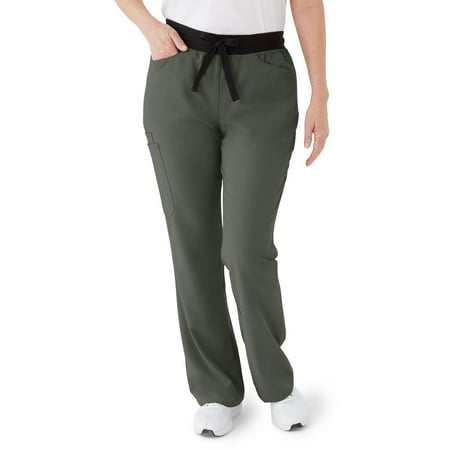 ave. Coastal Women s Seven Pocket Bootcut Scrub Pant in Olive XS Petite