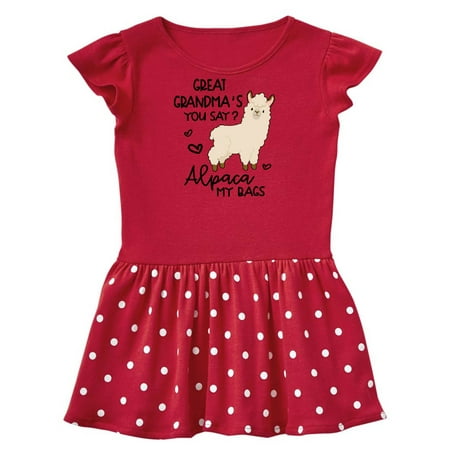 Inktastic Great Grandma s You Say Alpaca My Bags Gift Toddler Girl Dress