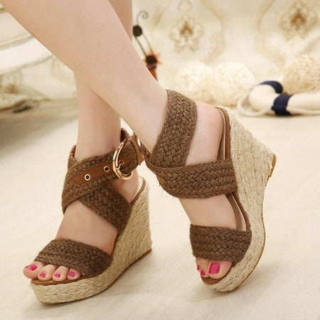 HIMIWAY Wedge Sandals for Women Women Ladies Fashion Casual Big Size Buckle Wedges Sandals Roman Shoes Coffee 36
HIMIWAY Wedge Sandals for Women Women Ladies Fashion Casual Big Size Buckle Wedges Sandals Roman Shoes Coffee 36