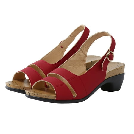 ZTTD Women Sandals for Women Elegant Comfortable Open Toe Low Heel Sandals Red
ZTTD Women Sandals for Women Elegant Comfortable Open Toe Low Heel Sandals Red