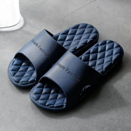 

FAKKDUK Shower Slippers for Women and Men EVA Bathroom Pool Sandals Non Slip Comfy Soft Quick-drying Pillow Open Toe Slides Thick Sole Lightweight Spa House Shoes Indoor Outdoor 260&Dark Blue