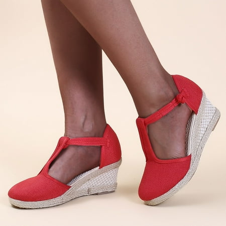 HIBRO Fashion Women s Casual Shoes Breathable Slip-on Outdoor Leisure Wedges Sandals