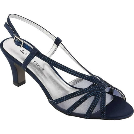 Women s David Tate Refined Slingback Navy Satin 6.5 WW