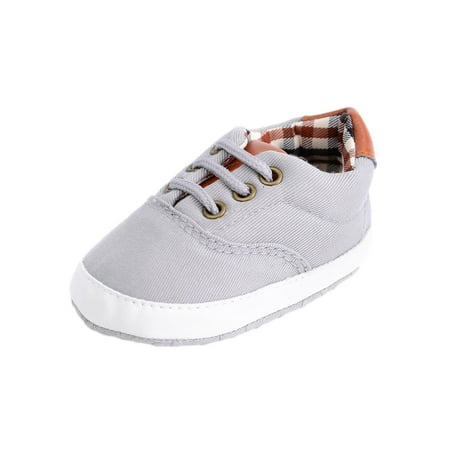 Binmer Newborn Baby Girl Boys Causal Anti-Slip Shoes Plaid Patchwork Sneakers Prewalker