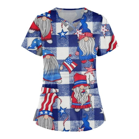 Alrise USA Flag Tees Plus Size Cute Printed Scrub Working Uniform Tops For Women Cross V-Neck Short Sleeve Fun T-Shirts Workwear Tee With Pockets Dark Blue Large
Alrise USA Flag Tees Plus Size Cute Printed Scrub Working Uniform Tops For Women Cross V-Neck Short Sleeve Fun T-Shirts Workwear Tee With Pockets Dark Blue Large