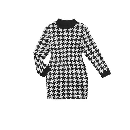 WDIRARA Toddler Girl s Plaid Houndstooth Long Sleeve Mock Neck Dress Button Dresses Black White 4Y
WDIRARA Toddler Girl s Plaid Houndstooth Long Sleeve Mock Neck Dress Button Dresses Black White 4Y