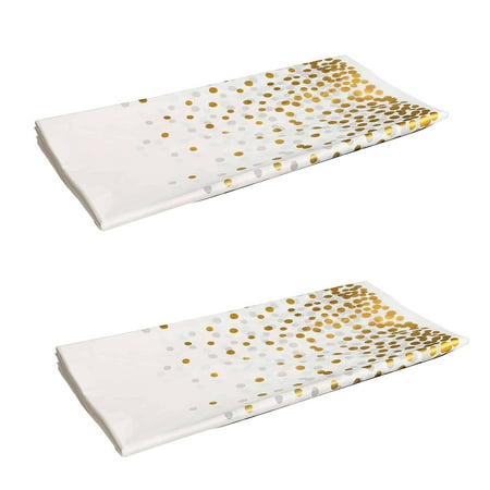 Moocorvic 2Pcs Plastic Table Cloth Cover for Parties Disposable White and Gold Tablecloth for Rectangle Tables Birthday Wedding Party Supplies Decorations 9x5ft
Moocorvic 2Pcs Plastic Table Cloth Cover for Parties Disposable White and Gold Tablecloth for Rectangle Tables Birthday Wedding Party Supplies Decorations 9x5ft