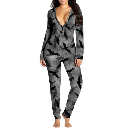 Niuer Women Long Sleeve Button V-Neck Pajamas Set One Piece Cute Pumpkin Jumpsuit Set Loose Sleepwear Nightwear Long Rompers Playsuit With Drop Seat Butt Flap
Niuer Women Long Sleeve Button V-Neck Pajamas Set One Piece Cute Pumpkin Jumpsuit Set Loose Sleepwear Nightwear Long Rompers Playsuit With Drop Seat Butt Flap