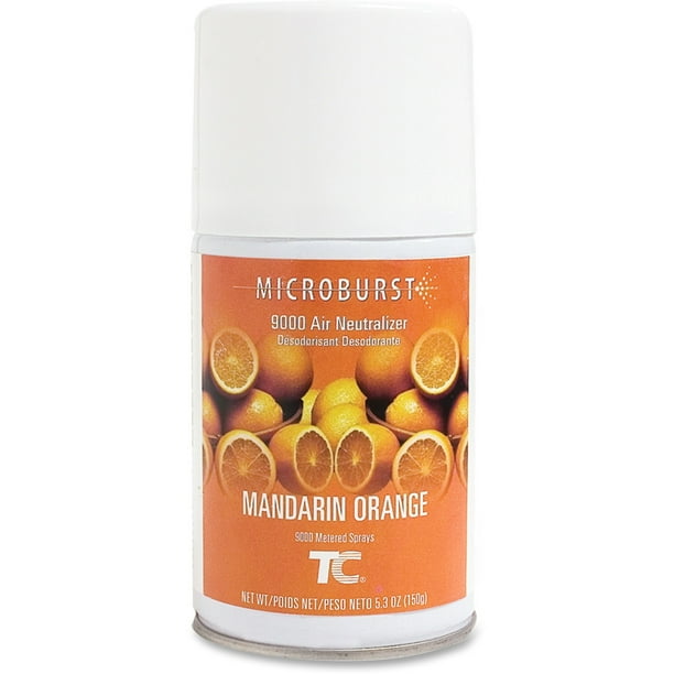 Rubbermaid Commercial, RCP402093, Microburst 9000 Mandarin Air Spray, 4 / Carton, White