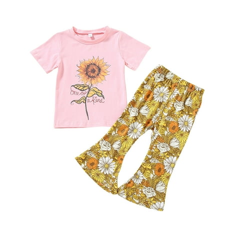 TAIAOJING Kid Toddler Girl Clothes Baby Letter Sunflower T-Shirt Floral Flared Pants Baby Girl Outfits 1-2 Years
TAIAOJING Kid Toddler Girl Clothes Baby Letter Sunflower T-Shirt Floral Flared Pants Baby Girl Outfits 1-2 Years