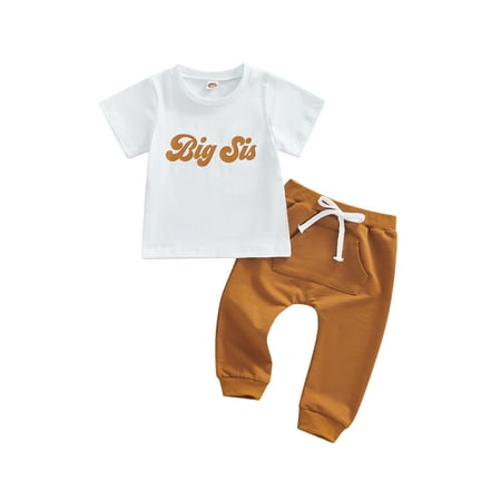 Calsunbaby Sister Brother Matching Outfits Short Sleeve Big Sis T-Shirt + Long Pants Clothes T-Shirt Set 1-2 Years
Calsunbaby Sister Brother Matching Outfits Short Sleeve Big Sis T-Shirt + Long Pants Clothes T-Shirt Set 1-2 Years