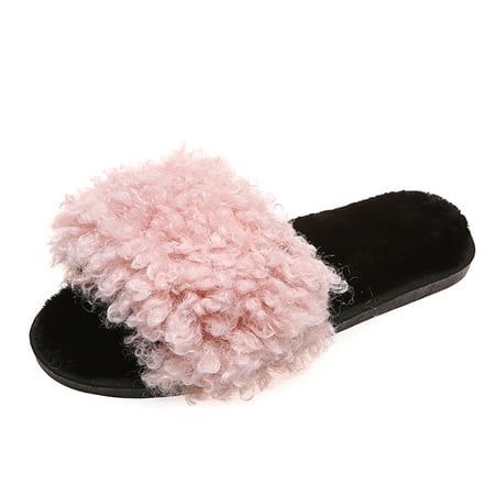 Alueeu women s shoes Women s Fashion Lamb Wool Open-Toe Solid Color Warm Flat Cotton Slippers Women Shoes for ladies summer
Alueeu women s shoes Women s Fashion Lamb Wool Open-Toe Solid Color Warm Flat Cotton Slippers Women Shoes for ladies summer