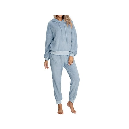 Womens Warm Sherpa Fleece Pajamas Set Soft Fuzzy Long Sleeve Hoodies Pajama Pants Two Piece Outfits Loungewear Blue
Womens Warm Sherpa Fleece Pajamas Set Soft Fuzzy Long Sleeve Hoodies Pajama Pants Two Piece Outfits Loungewear Blue