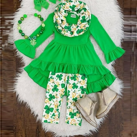 QIPOPIQ Infant Girl s Clothing Set Clearance Toddler Kids Baby Girls St.Patrick s Day Tops Plaid Pants Scarf 3PCS Outits Set
QIPOPIQ Infant Girl s Clothing Set Clearance Toddler Kids Baby Girls St.Patrick s Day Tops Plaid Pants Scarf 3PCS Outits Set