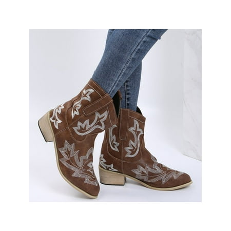 Zodanni Ladies Cowgirl Boots Mid Calf Vintage Booties Wide-Calf Western Boot Women Winter Shoes Womens Pointed Toe Embroidered Khaki 6
Zodanni Ladies Cowgirl Boots Mid Calf Vintage Booties Wide-Calf Western Boot Women Winter Shoes Womens Pointed Toe Embroidered Khaki 6