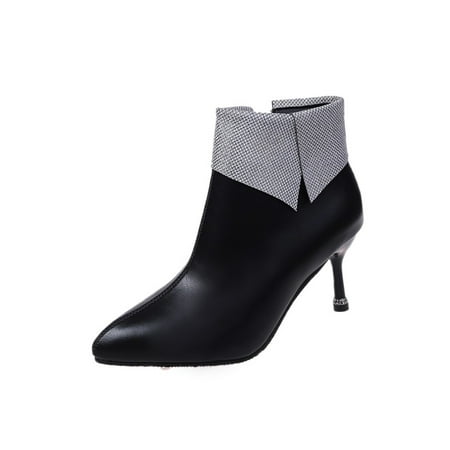 Crocowalk Women Ankle Boot Pointed Toe Stiletto Boots Side Zip Booties Casual Rhinestone Dress Bootie Shoes Ladies Comfort Mid Heel Black with Plush Lined 6.5
Crocowalk Women Ankle Boot Pointed Toe Stiletto Boots Side Zip Booties Casual Rhinestone Dress Bootie Shoes Ladies Comfort Mid Heel Black with Plush Lined 6.5