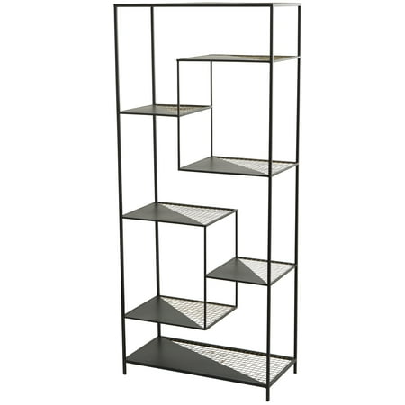 DecMode 24 x 56 Black Metal 8-Tier Shelving Unit 1-Piece