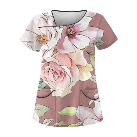 YDKZYMD Scrub Tops Women Plus Size with Two Pocket Summer Floral Printed V Neck Short Sleeve Uniform for Women Pink XL
YDKZYMD Scrub Tops Women Plus Size with Two Pocket Summer Floral Printed V Neck Short Sleeve Uniform for Women Pink XL