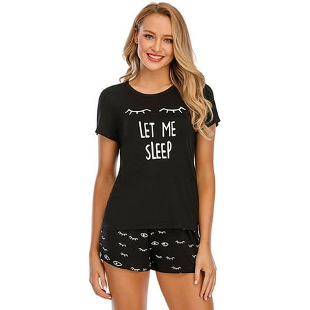 Baywell Womens Pajama Set LET ME SLEEP Short Sleeve Sleepwear Pjs Sets Black Short Pant 2XL
Baywell Womens Pajama Set LET ME SLEEP Short Sleeve Sleepwear Pjs Sets Black Short Pant 2XL