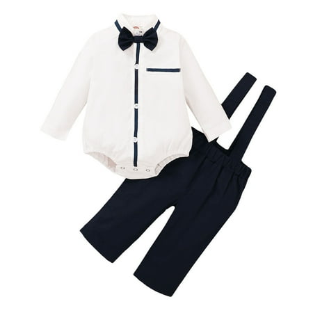 QWERTYU Newborn Infant Baby Toddler Boy Bow Tie Shirts and Suspender Pants Set Long Sleeve Outfits Clothes Set 0-2Y Black 80
QWERTYU Newborn Infant Baby Toddler Boy Bow Tie Shirts and Suspender Pants Set Long Sleeve Outfits Clothes Set 0-2Y Black 80