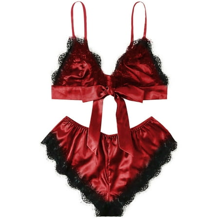 Satin Patchwork Lingerie Set Lace Womens Underwear Bandage Sleepwear lingerie for women
Satin Patchwork Lingerie Set Lace Womens Underwear Bandage Sleepwear lingerie for women