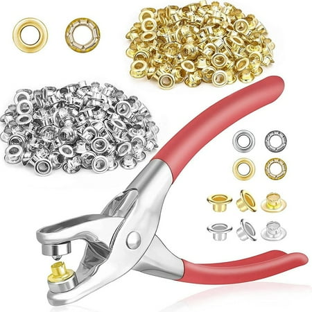 401Pcs 1/4inch 6mm Grommet Pliers Kit Grommet Tool Kit with 400 Metal in Gold and Silver Grommets
401Pcs 1/4inch 6mm Grommet Pliers Kit Grommet Tool Kit with 400 Metal in Gold and Silver Grommets
