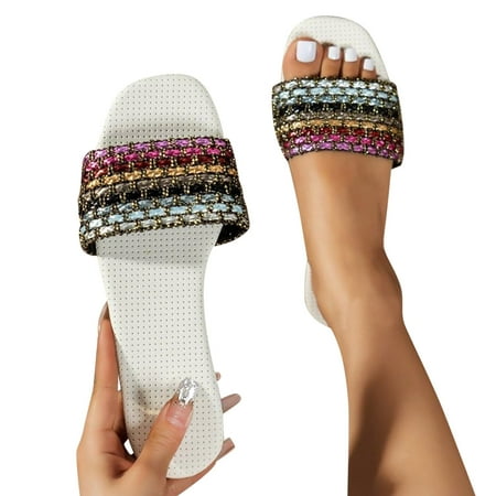 ZIZOCWA Flat Beach Slippers Summer 2023 Colorful Open Toe Casual Slippers for Women Pu Leather Non-Slip Flat Wedding Flip Flops Sandals Purple Size6.5
ZIZOCWA Flat Beach Slippers Summer 2023 Colorful Open Toe Casual Slippers for Women Pu Leather Non-Slip Flat Wedding Flip Flops Sandals Purple Size6.5