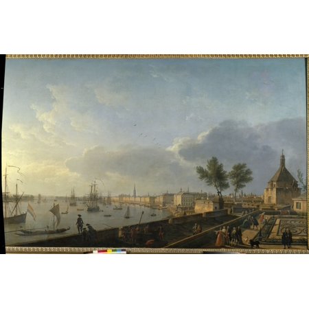 2189 Joseph Vernet (1714-1789) French School The Bordeaux Harbour And The City Walls Stretched Canvas - (36 x 24)