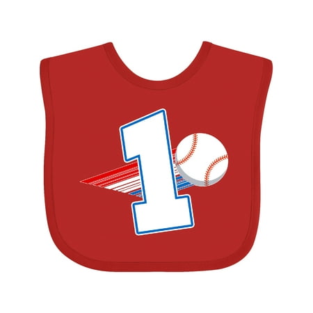 Inktastic First Birthday Baseball Gift Baby Boy or Baby Girl Bib