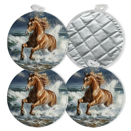 4 PCS Pot Holders for Kitchen Potholders Sets with Hook for Oven Cooking Baking Horse Galloping In The Sea
4 PCS Pot Holders for Kitchen Potholders Sets with Hook for Oven Cooking Baking Horse Galloping In The Sea