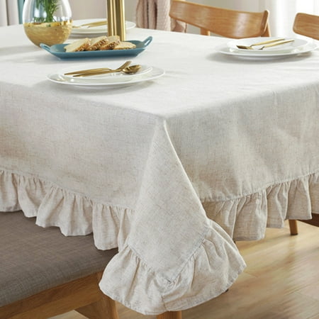 Lieonvis Vintage Ruffle Trim Tablecloth Cotton Linen Ruffle Trim Table Cover Washable Table Cloth Decoration for Home Kitchen Farmhouse Wedding Party Tabletop Dinning
Lieonvis Vintage Ruffle Trim Tablecloth Cotton Linen Ruffle Trim Table Cover Washable Table Cloth Decoration for Home Kitchen Farmhouse Wedding Party Tabletop Dinning